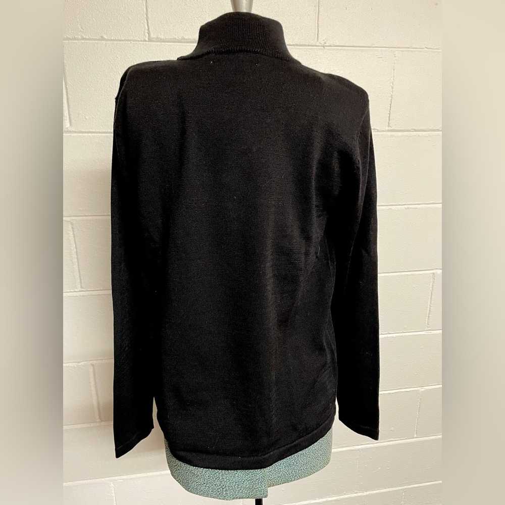 Casual Corner Women's black mid-weight mock neck sweater - Picture 2 of 7